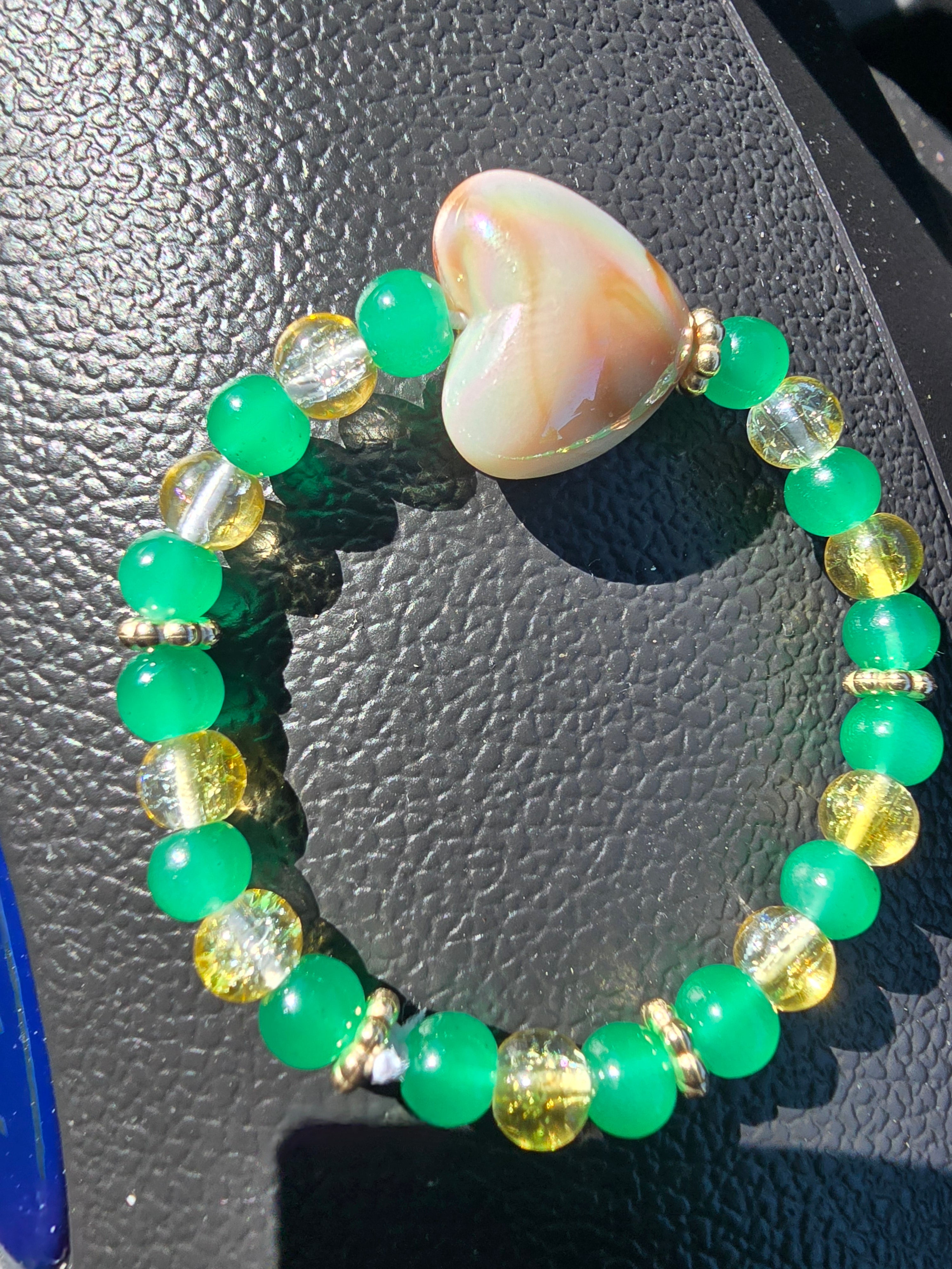 Fairycore Nature Charm Bracelet Gold Brown Green